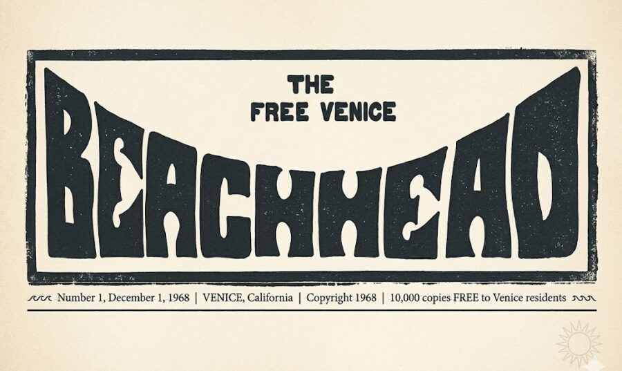 Original masthead for the Free Venice Beachhead newspaper from 1968